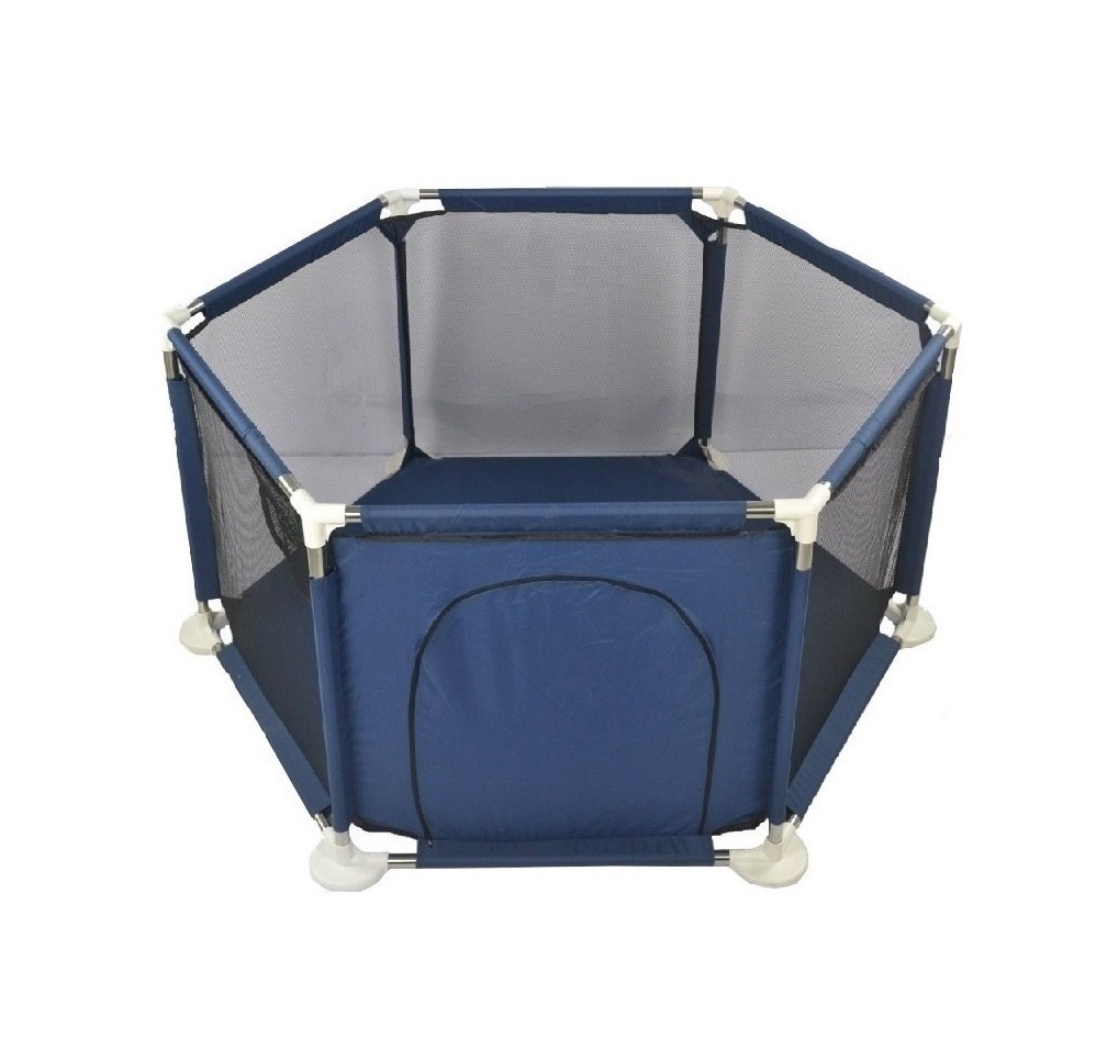 Parque de Juego Hexagonal de Tela Deluxe, Parque de Juego para Bebés y Niños Pequeños, Corralito de Juego, Tela de Malla Transpirable, Puerta con Cremallera