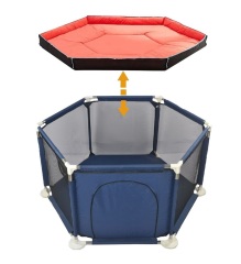 Parque de Juego Hexagonal de Tela Deluxe, Parque de Juego para Bebés y Niños Pequeños, Corralito de Juego, Tela de Malla Transpirable, Puerta con Cremallera