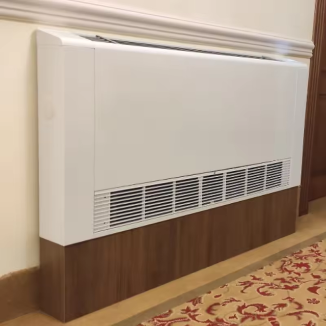 YG-20/30 BLDC motor chilled water fancoil unit floor standing 190-250V 50/60Hz ultra-thin exposed fcu fan coil with Wifi control