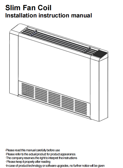 Slim Fan Coil unit Installation instruction manual