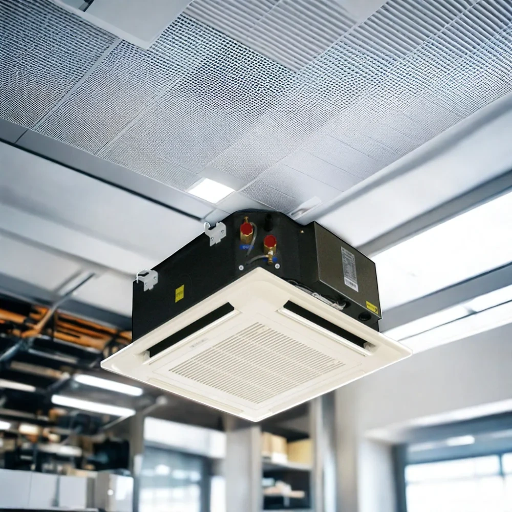 Ventilconvettore ventilconvettore refrigerato raffreddato ad acqua FCU montato a soffitto con cassetta idronica per riscaldamento e raffreddamento