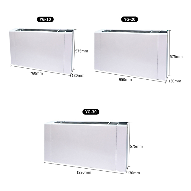 International industrial coil fan for heating cooling water thin vertical exposed fan coil unit for installation in the floor