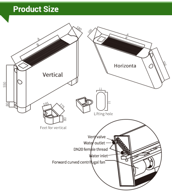 Elegant, environmentally friendly water-cooled fan coil units designed for four months of high temperatures