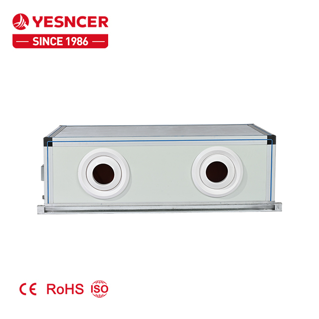 معالج هواء مخفي عالي الطاقة من النوع المائي الصامت ورقيق للغاية ومتعدد الأغراض وحدة معالجة الهواء المثبتة على السقف AHU