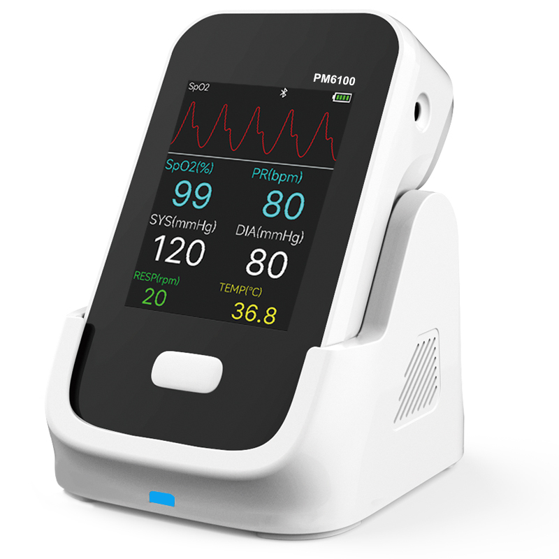 PM6100 Handheld Vital Sign Monitor ECG Mini Bluetooth Patient Monitor With Wireless Charger with APP
