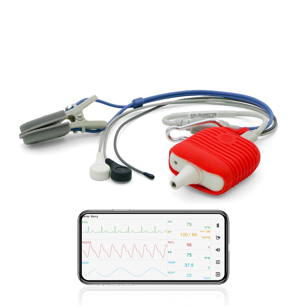 Pepultech AM4100 Mini Veterinary Monitor 6 Parameters Vet Monitor Portable Dog Cat Health Care Device