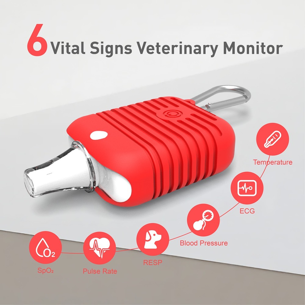 Pepultech AM4100 Mini Veterinary Monitor 6 Parameters Vet Monitor Portable Dog Cat Health Care Device