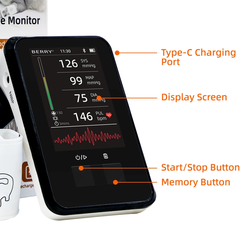 Pepultech BMN35 Veterinary Blood Pressure Monitor BP Monitor for Cat Dog Small Animal Pulse Rate Rechargeable Bluetooth APP