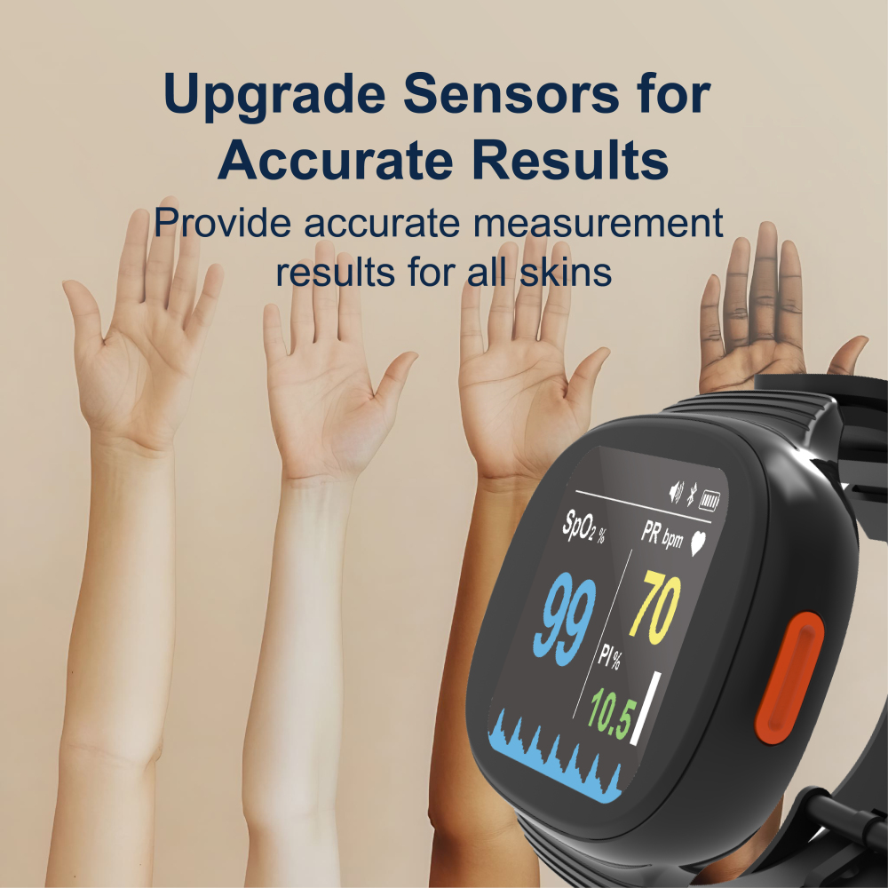 Pepultech Continuous Wrist Pulse Oximeter, Blood Oxygen Saturation Monitor with Smart reminder, Bluetooth，Sleep Screening Monitor