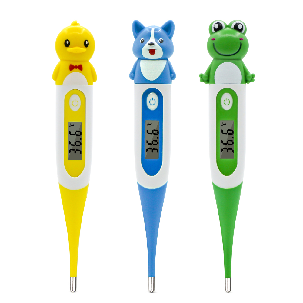 Digital Thermometer for Adults & Kids, Cartoon Design Oral Thermometer for Babies, Accurate Body Temperature Reading in 60 Seconds,with Fever Alert Sound Feature - 3 Pack，holiday gifts