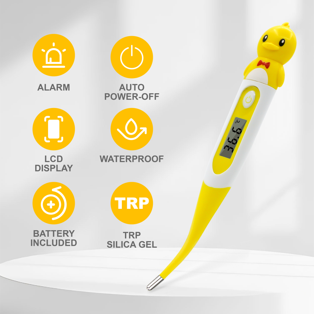 Digital Thermometer for Adults & Kids, Cartoon Design Oral Thermometer for Babies, Accurate Body Temperature Reading in 60 Seconds,with Fever Alert Sound Feature - 3 Pack，holiday gifts