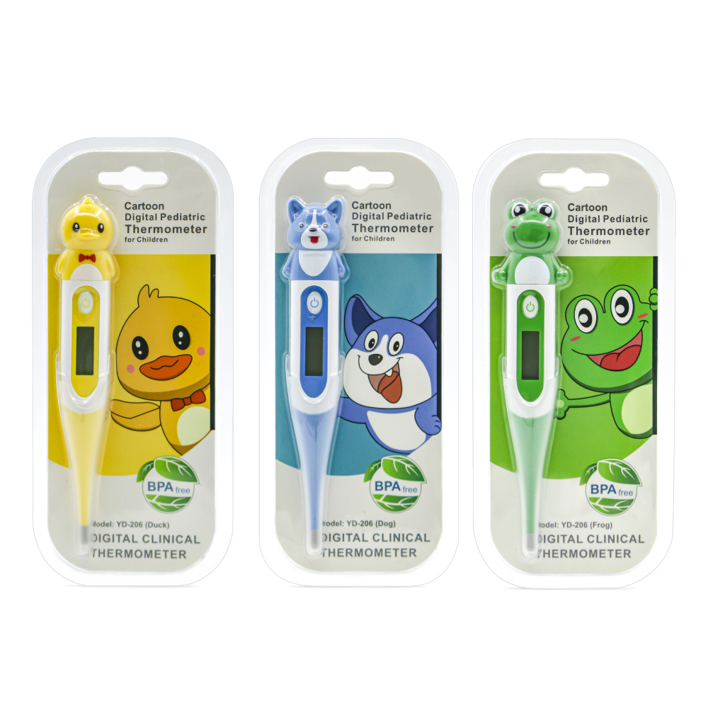 Digital Thermometer for Adults & Kids, Cartoon Design Oral Thermometer for Babies, Accurate Body Temperature Reading in 60 Seconds,with Fever Alert Sound Feature - 3 Pack，holiday gifts