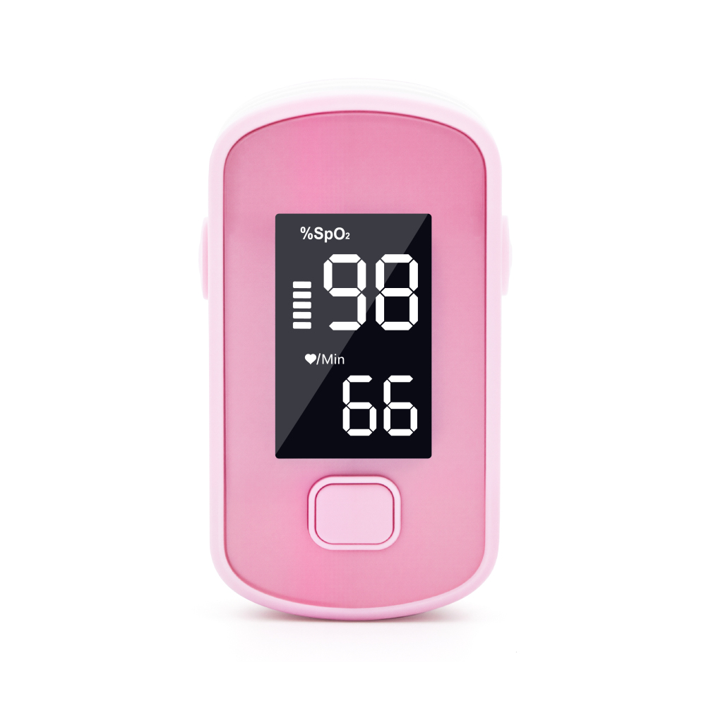 Pepultech Pink Fingertip Pulse Oximeter,Blood Oxygen Saturation Monitor for Kids Adults, High Accuracy O2 Meter for All Skin,Battery and Lanyard Included (Pink)