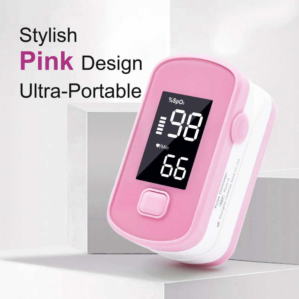 Pepultech Pink Fingertip Pulse Oximeter,Blood Oxygen Saturation Monitor for Kids Adults, High Accuracy O2 Meter for All Skin,Battery and Lanyard Included (Pink)