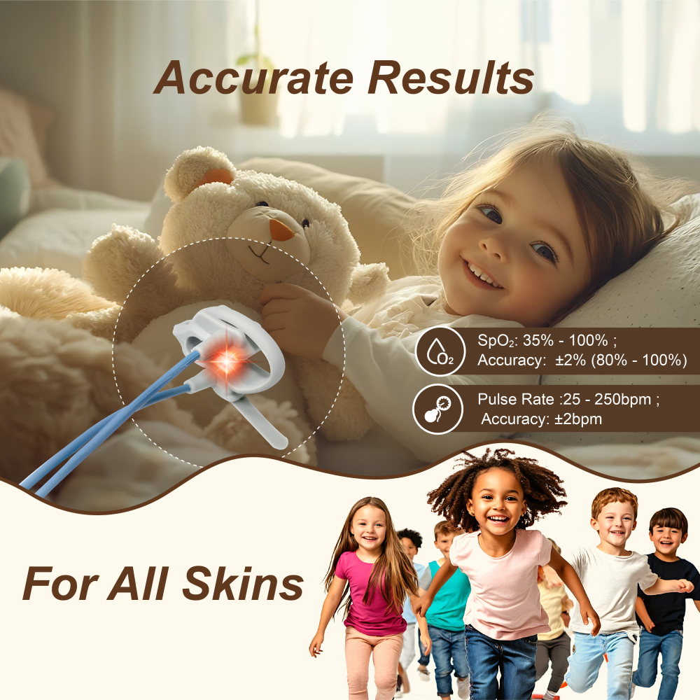 Pepultech Pulse Oximeter for Newborn Infant Kids to adult ,Bluetooth Oxygen Monitor Fingertip Oximeters with Free APP,High Accuracy SPO2 Meter for All Skin Child Adults, Used for Sports and Aviation