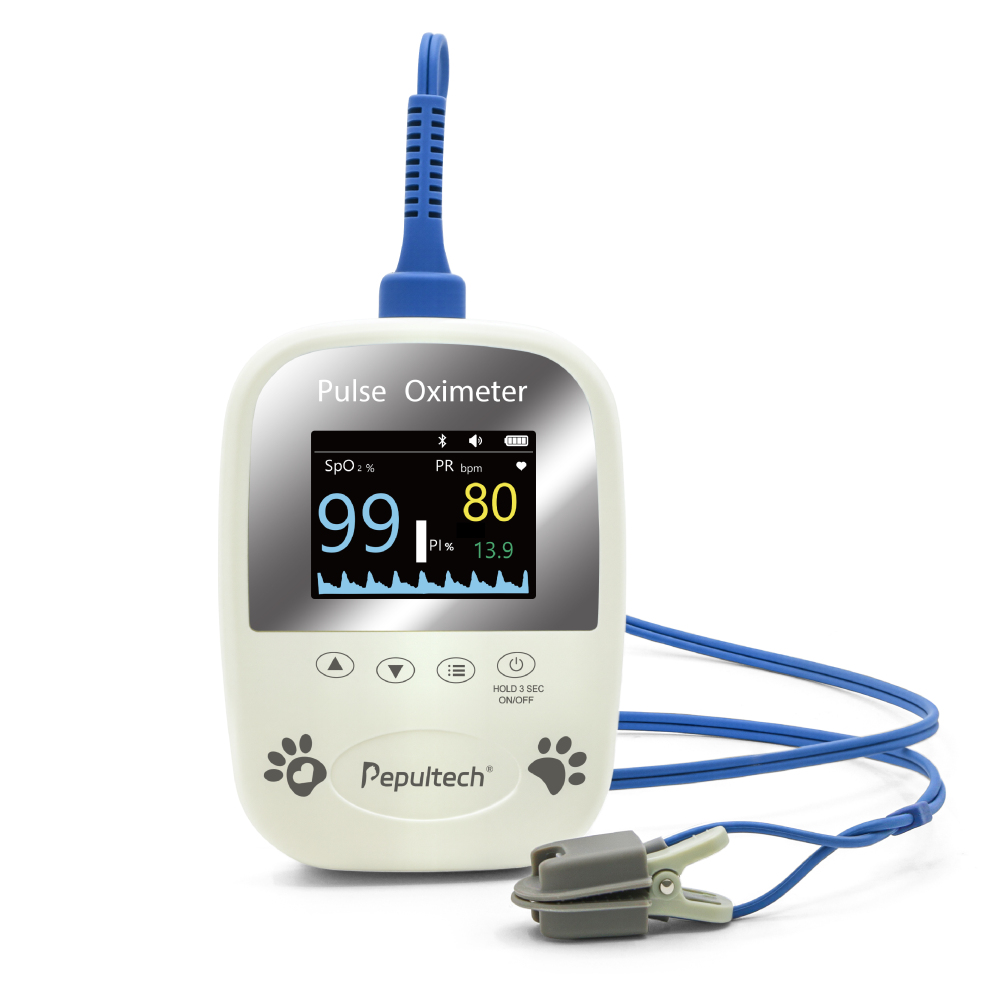 Veterinary Spo2 Pulse Oximeter,Handheld Digital Animal Pulse Oximeter Equipment for Pet Dog and Cat Tongue Probe, Easy to use and Accurate Monitor, Battery Powered (Not included)