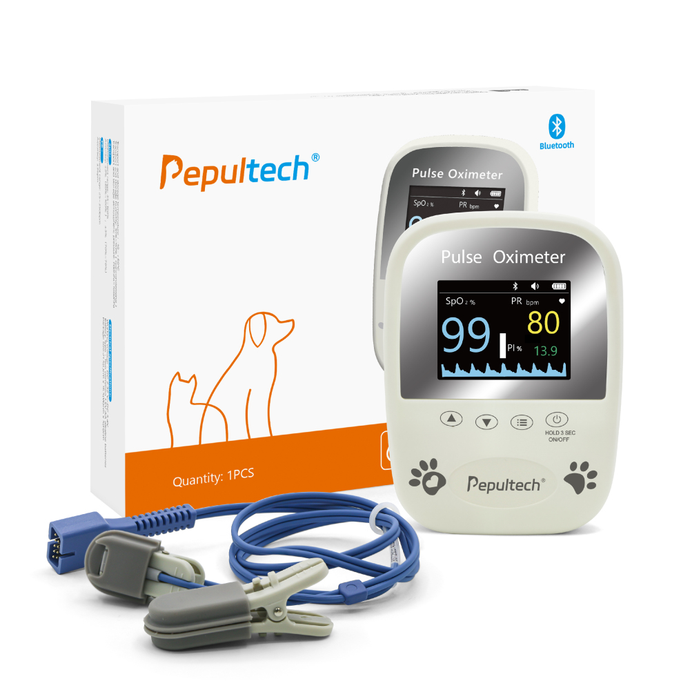 Veterinary Spo2 Pulse Oximeter,Handheld Digital Animal Pulse Oximeter Equipment for Pet Dog and Cat Tongue Probe, Easy to use and Accurate Monitor, Battery Powered (Not included)