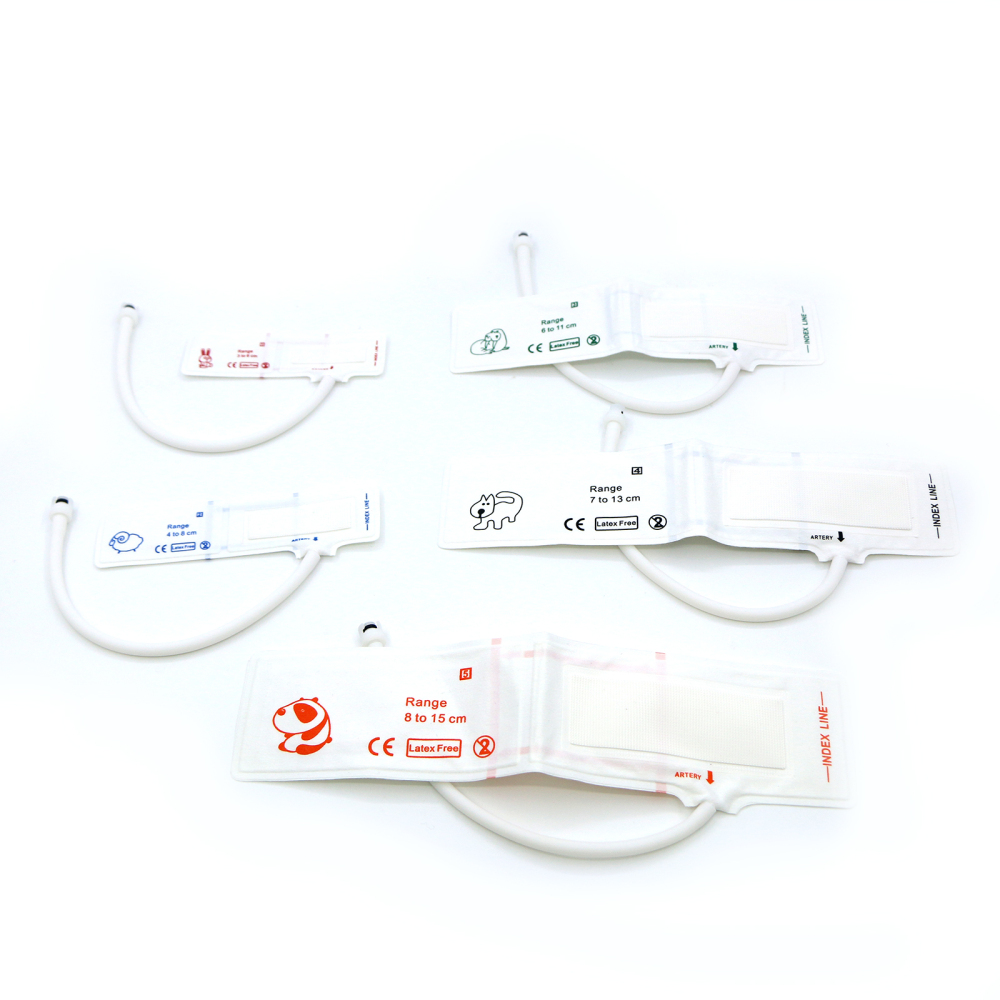 Pepultech Durable Veterinary Blood Pressure Cuffs,Animal Blood Pressure Cuff,5 Different Sizes Disposable Pet Sphygmomanometer Cuff Accessories,Fit Most Veterinary Monitor Pack of 6 - Size # 1-5