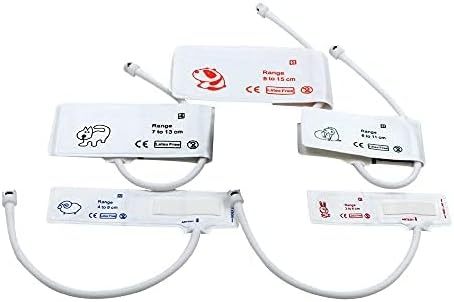 Pepultech Durable Veterinary Blood Pressure Cuffs,Animal Blood Pressure Cuff,5 Different Sizes Disposable Pet Sphygmomanometer Cuff Accessories,Fit Most Veterinary Monitor Pack of 6 - Size # 1-5