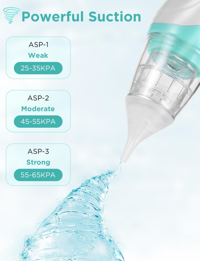 Nasal Aspirator for Baby, Electric Baby Nose Sucker with Larger Suction Chamber and More Powerful Suction, Automatic Nose Cleaner with Music and Light Soothing Function