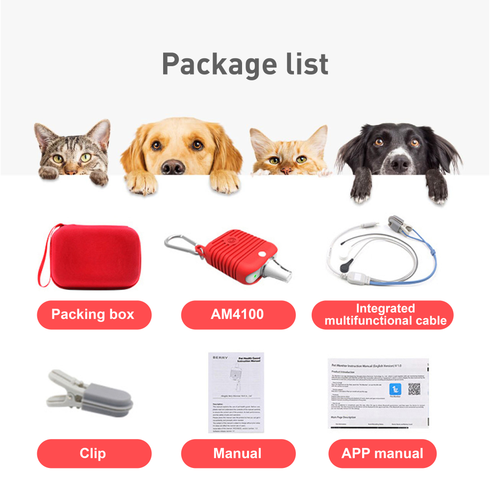 Pepultech  Mini Veterinary Monitor 6 Parameters Portable Dog Cat Health Veterinary Pulse Oximeter Monitor for Dogs, Rechargeable Spo2 Oximeter Monitor for Cats, Bluetooth ECG Monitor Equipment for Pets, Portable Non-Contact Thermometer,Easy Operation & BL