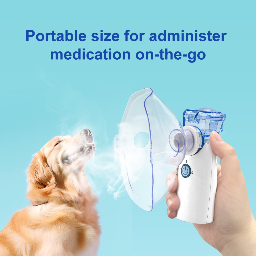 Pepultech Portabel pet Nebulizer,Handheld Nebulizer of Cool Mist for Dog Pets, USB Rechargeable Veterinary Nebulizer,Steam Inhaler for Home Office Use for Breathing Problems,Animal Use