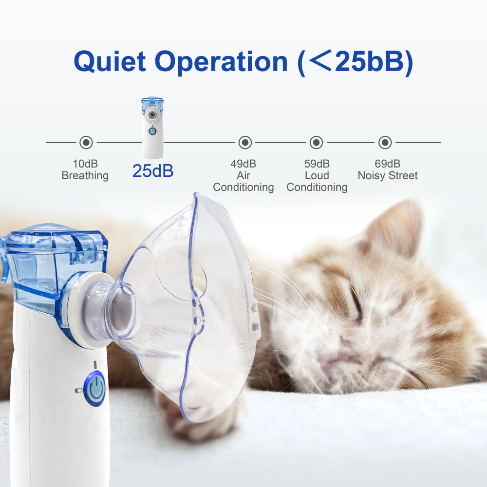 Pepultech Portabel pet Nebulizer,Handheld Nebulizer of Cool Mist for Dog Pets, USB Rechargeable Veterinary Nebulizer,Steam Inhaler for Home Office Use for Breathing Problems,Animal Use