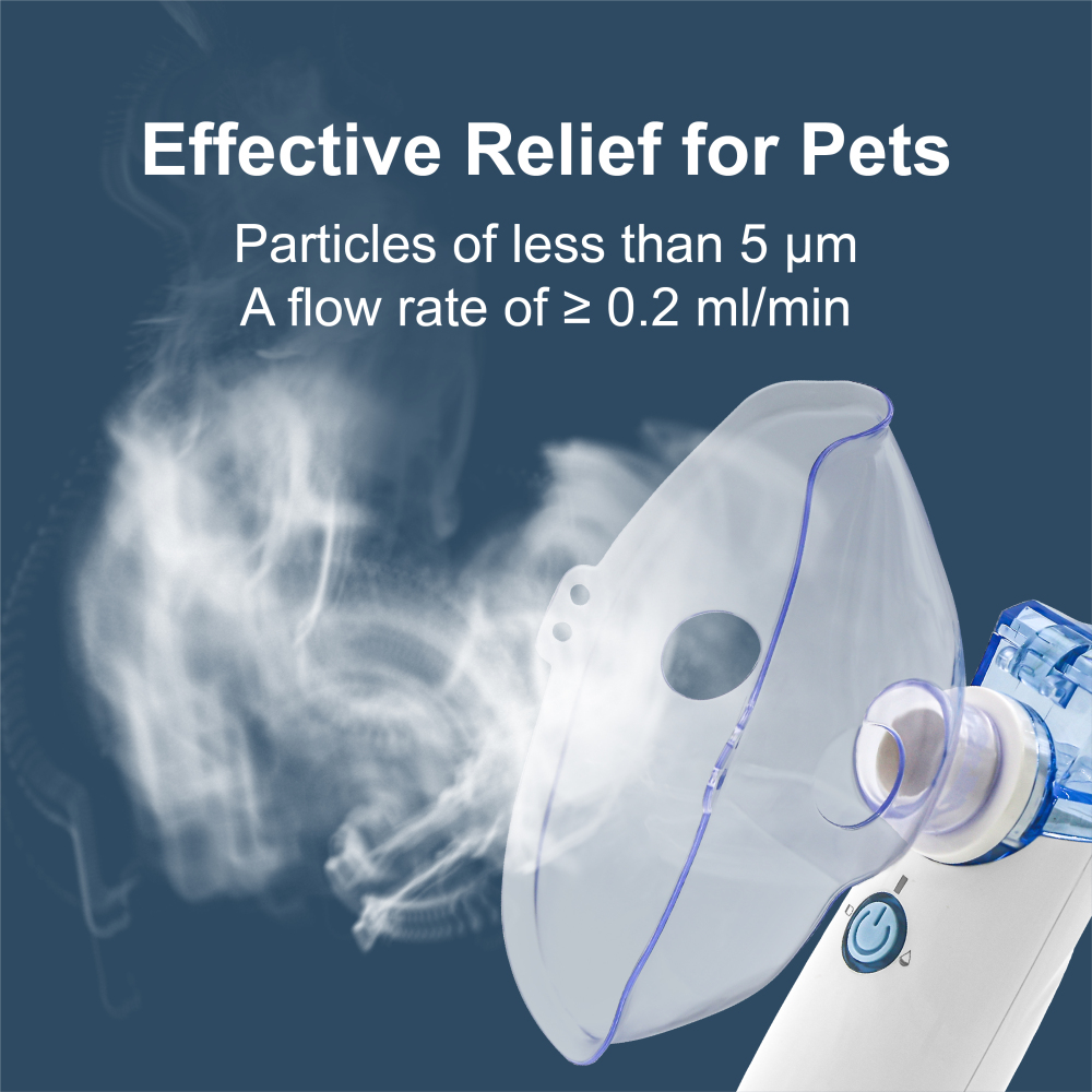 Pepultech Portabel pet Nebulizer,Handheld Nebulizer of Cool Mist for Dog Pets, USB Rechargeable Veterinary Nebulizer,Steam Inhaler for Home Office Use for Breathing Problems,Animal Use