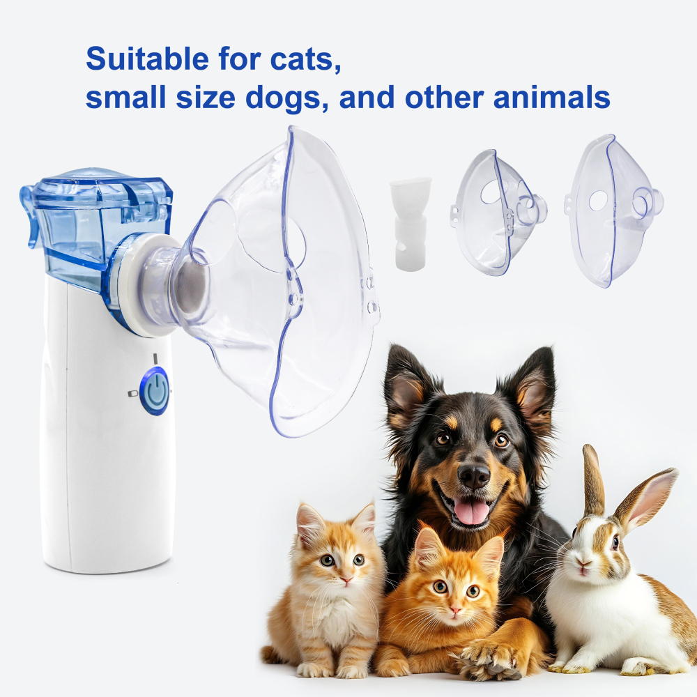 Pepultech Portabel pet Nebulizer,Handheld Nebulizer of Cool Mist for Dog Pets, USB Rechargeable Veterinary Nebulizer,Steam Inhaler for Home Office Use for Breathing Problems,Animal Use