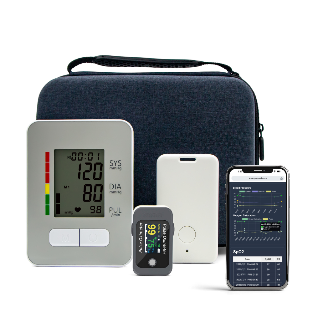 PEPULTECH Cellular Network Health Monitor Hub - Real-Time Vital Signs Tracking for Family, Real Time SPO2 and Blood Pressure Tracking via APP, Bluetooth Connected Wellness Hub