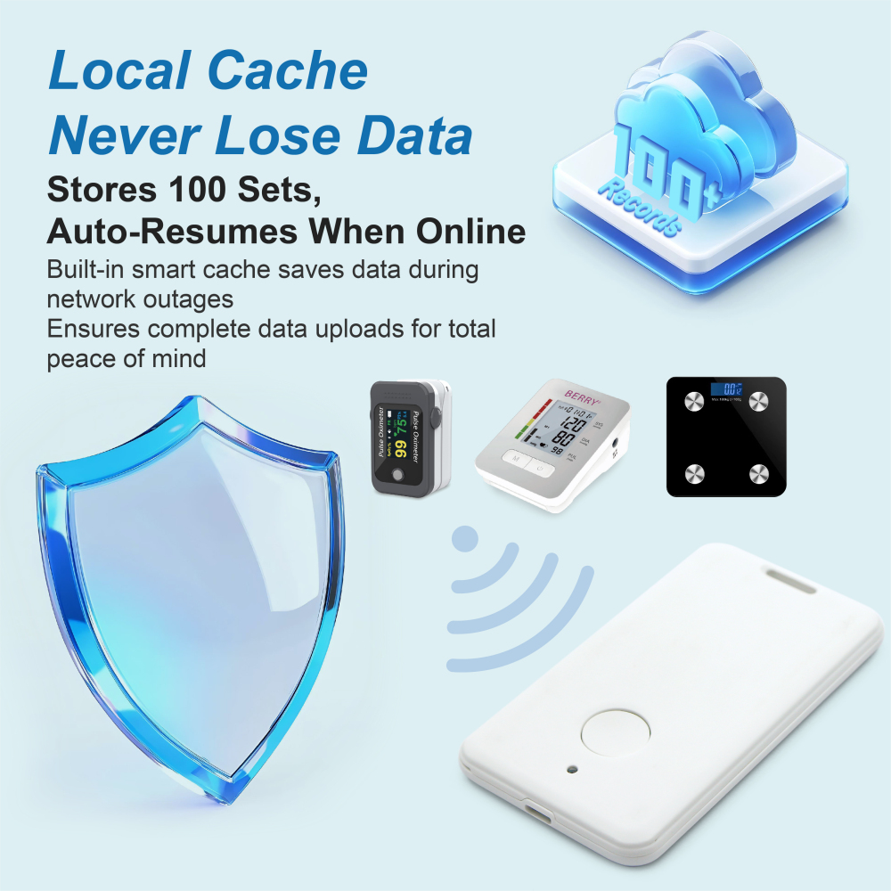 PEPULTECH Cellular Network Health Monitor Hub - Real-Time Vital Signs Tracking for Family, Real Time SPO2 and Blood Pressure Tracking via APP, Bluetooth Connected Wellness Hub