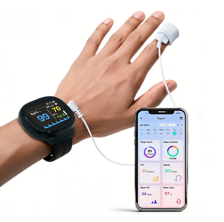 Pepultech Continuous Wrist Pulse Oximeter, Blood Oxygen Saturation Monitor with Smart reminder, Bluetooth，Sleep Screening Monitor，Wearable Wrist Bluetooth Pulse Oximeter with Alarm for Low O2, Rechargeable Blood Oxygen Saturation Tracker