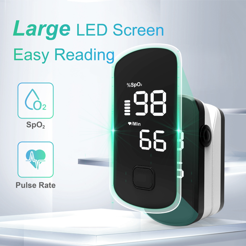 Pepultech Fingertip Pulse Oximeter,Blood Oxygen Saturation Monitor for Kids Adults, High Accuracy O2 Meter for All Skin,Battery and Lanyard Included