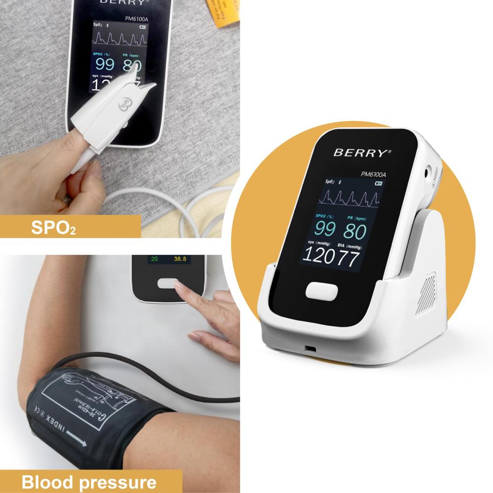 PM6100A 3-in-1 Portable Vital Signs Monitor – SpO₂, Pulse Rate & Blood Pressure with Bluetooth App