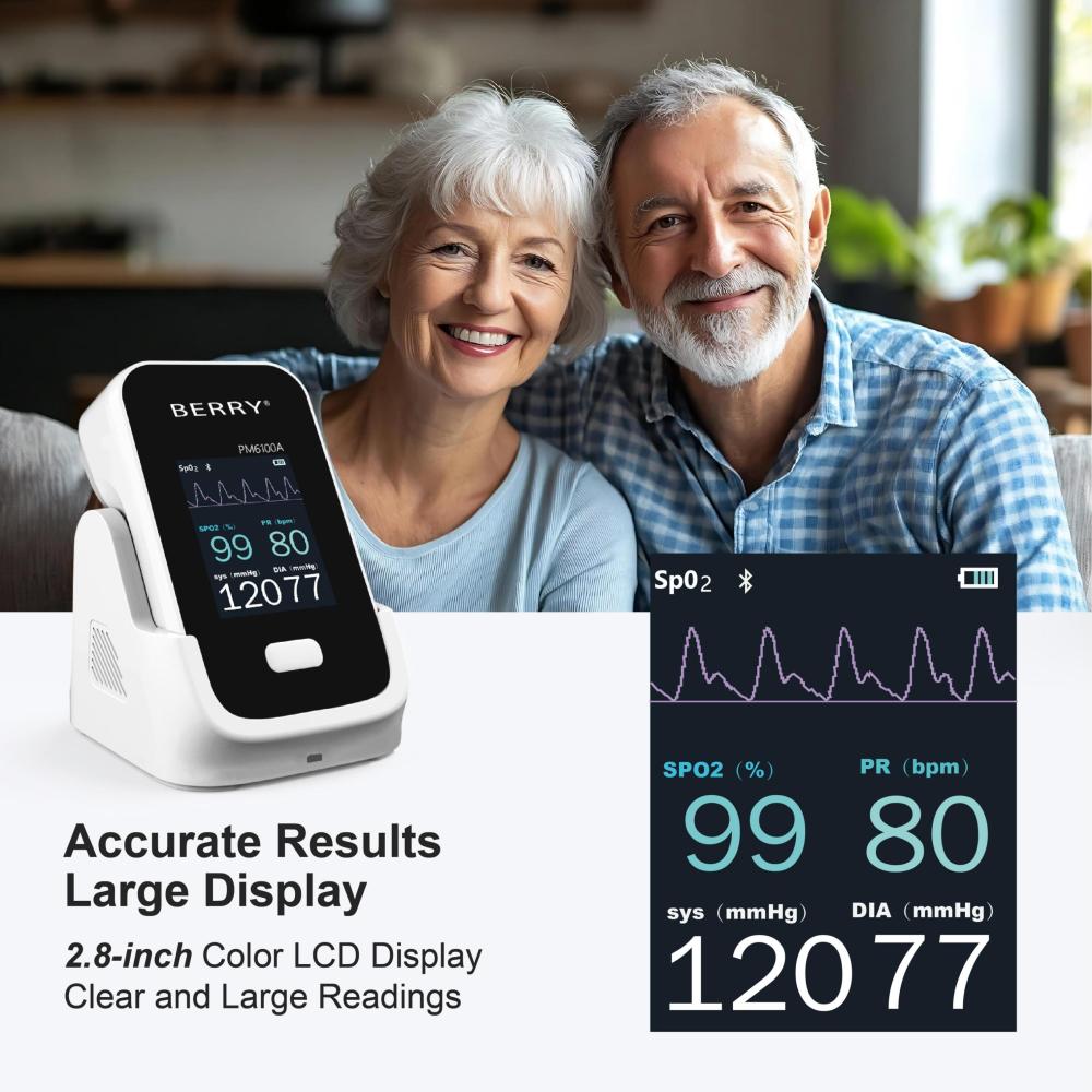 PM6100A 3-in-1 Portable Vital Signs Monitor – SpO₂, Pulse Rate & Blood Pressure with Bluetooth App