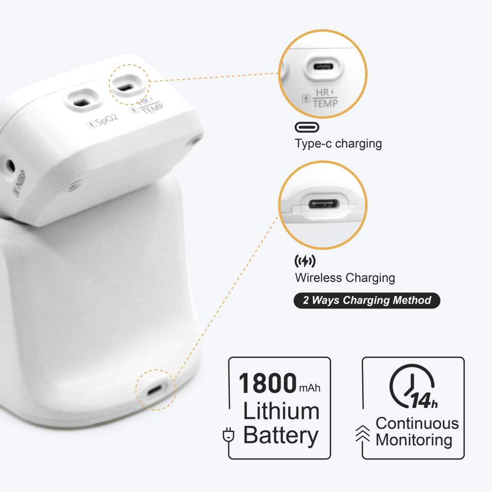 PM6100A 3-in-1 Portable Vital Signs Monitor – SpO₂, Pulse Rate & Blood Pressure with Bluetooth App