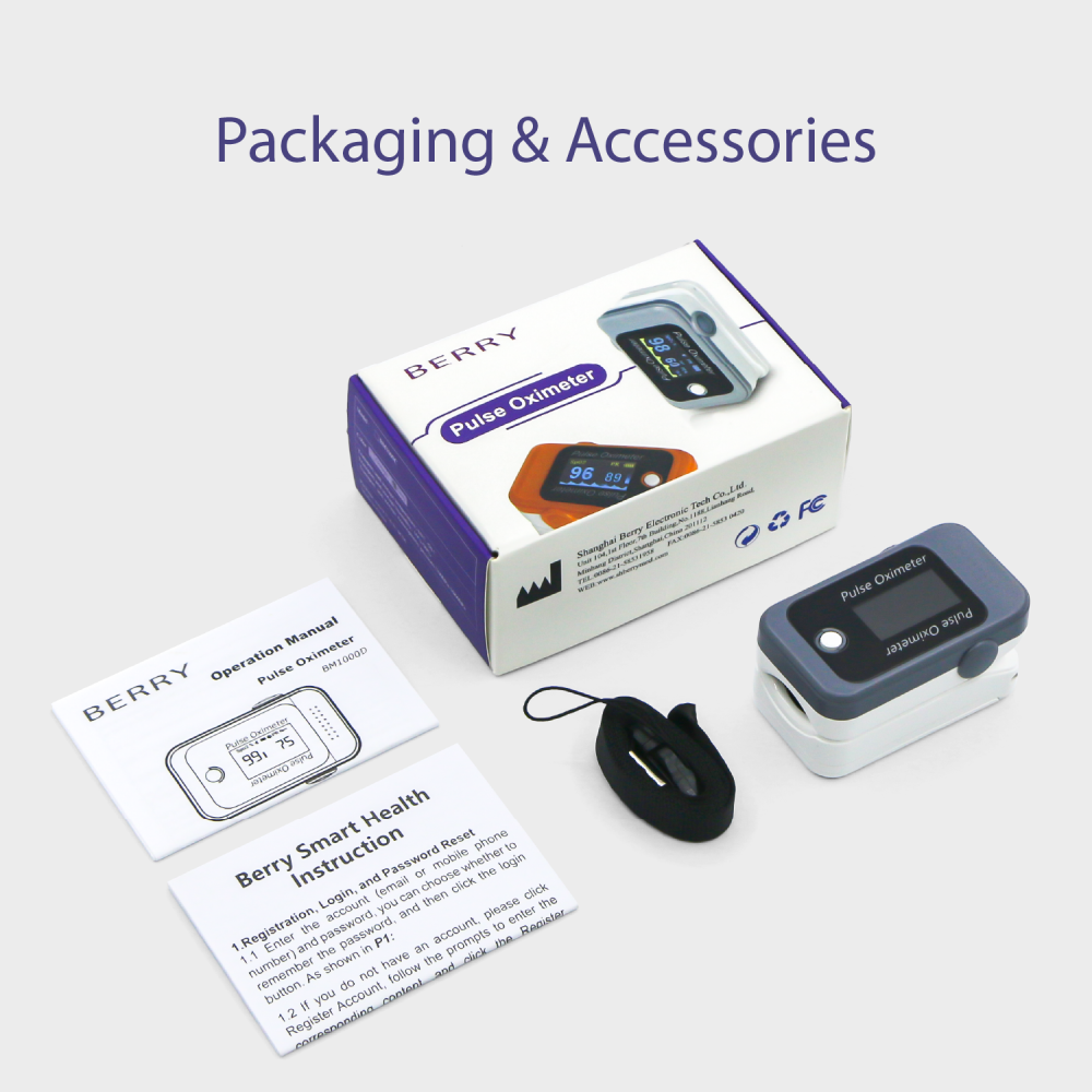 Fingertip Pulse Oximeter BM1000D High Precision with LCD Display for Reliable Health Monitoring Oxygen Saturation