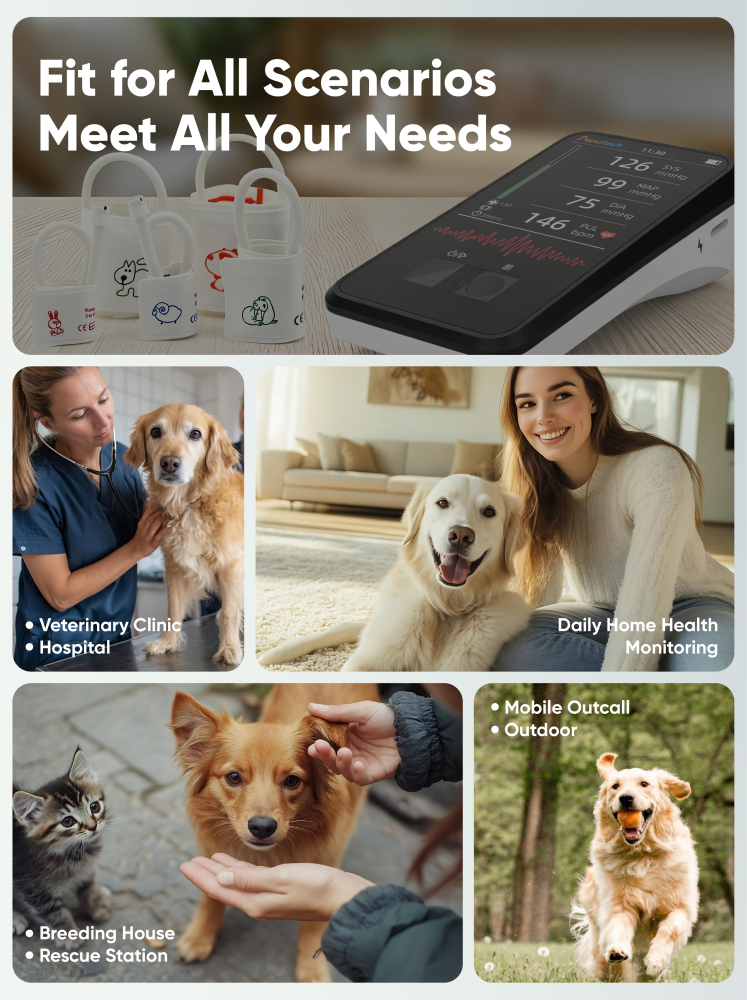 Veterinary Blood Pressure Monitor for Dogs & Cats with 5 Cuffs - BMN35