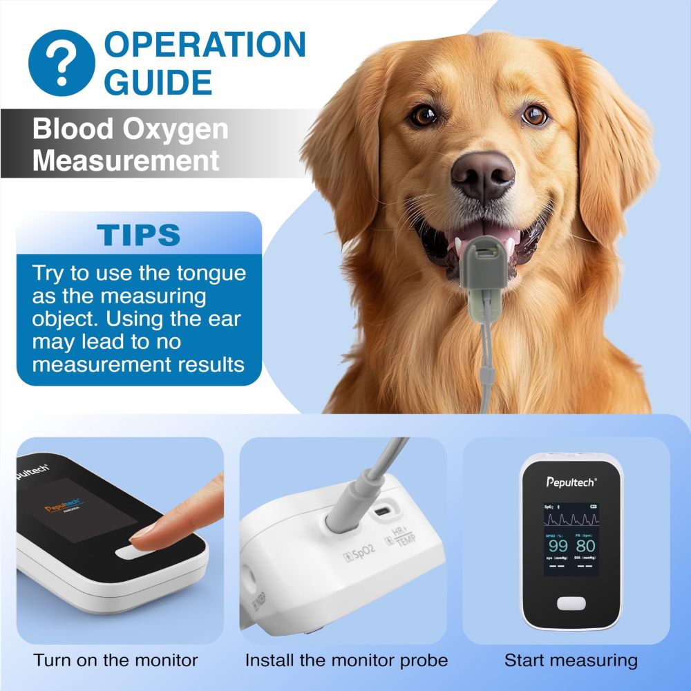 Pet Vital Signs Monitor with SpO2 Pulse Rate Blood Pressure---AM6200A