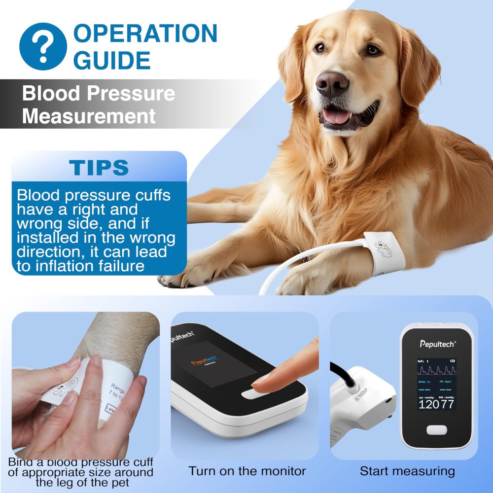 Pet Vital Signs Monitor with SpO2 Pulse Rate Blood Pressure---AM6200A