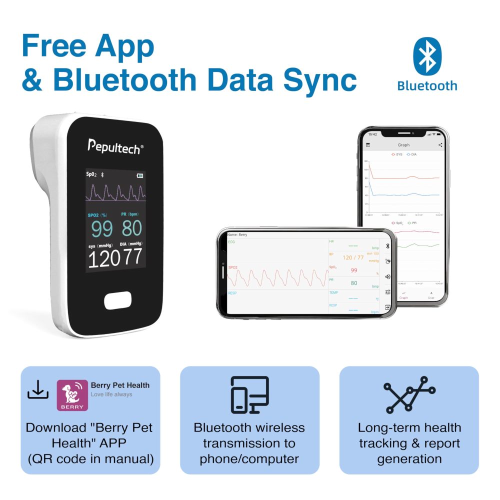 Pet Vital Signs Monitor with SpO2 Pulse Rate Blood Pressure---AM6200A