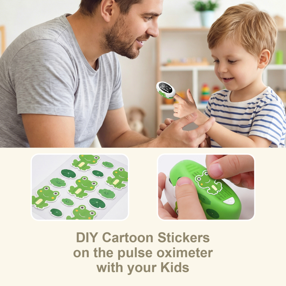 Rechargeable Cartoon Infant Pulse Oximeter for Home Use  Fast, Accurate Oxygen Saturation & Heart Rate Meter