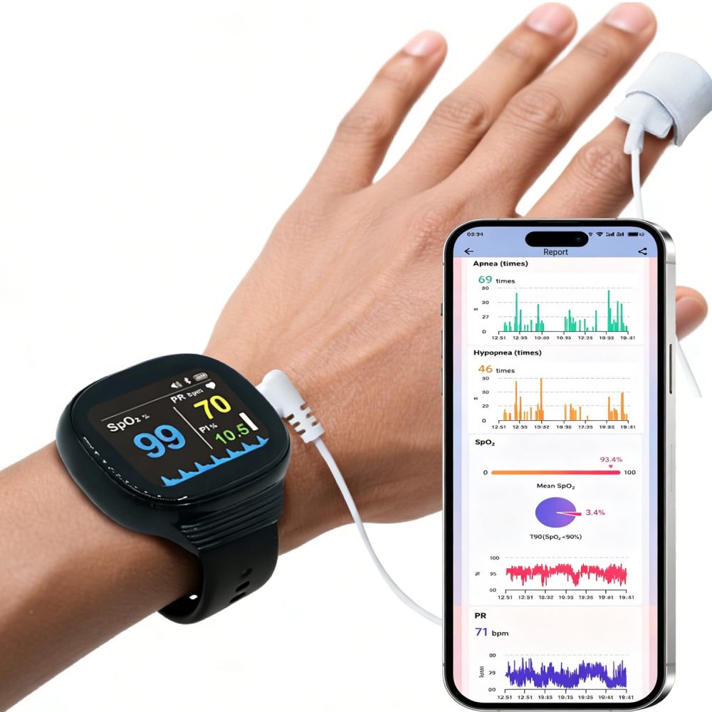Continuous Wrist Pulse Oximeter Sleep Screening Monitor -- BM2000A