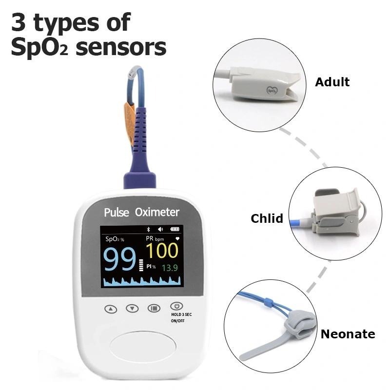 Pulse Oximeter for Newborn Infant Kids to adult with Bluetooth -- BM1000A with 3 Probes FDA-Certified