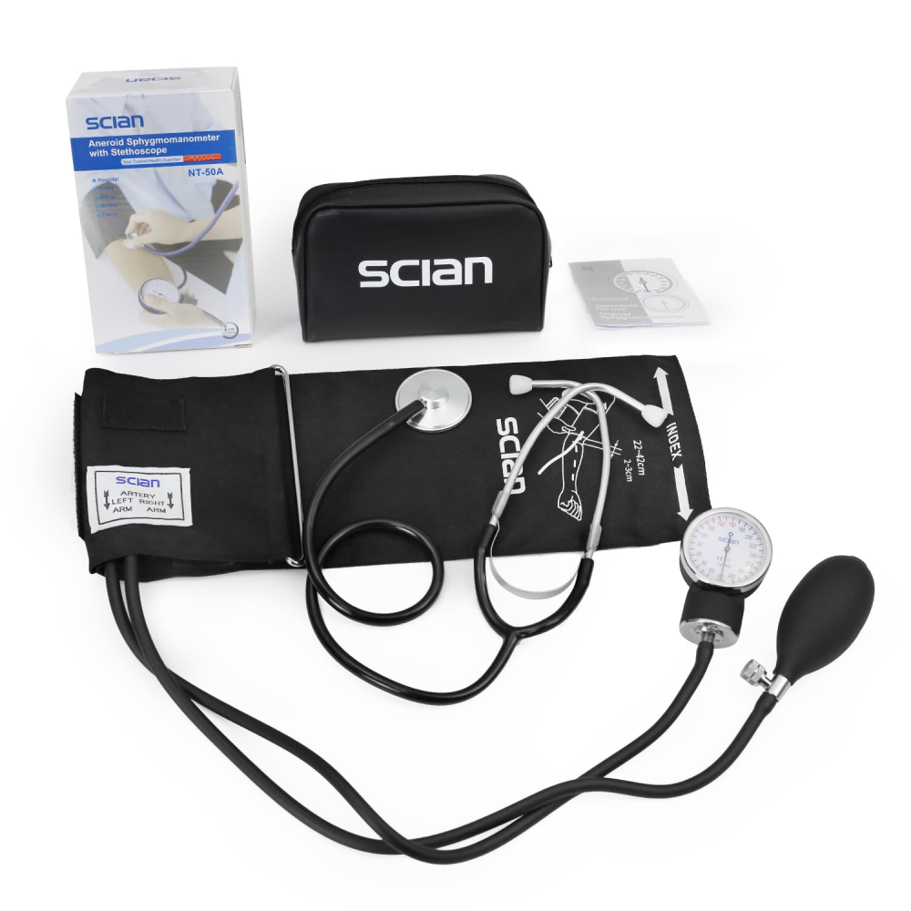 Professional Aneroid Sphygmomanometer Kit with Stethoscope & Cuff for Adult -- HS-50A