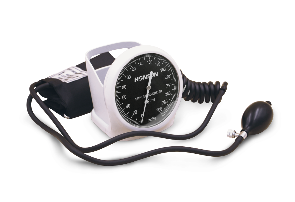 Professional Desk/Wall Sphygmomanometer with Large 113mm Dial, Nylon Cuff & Carrying Case for Clinics -- HS-60E