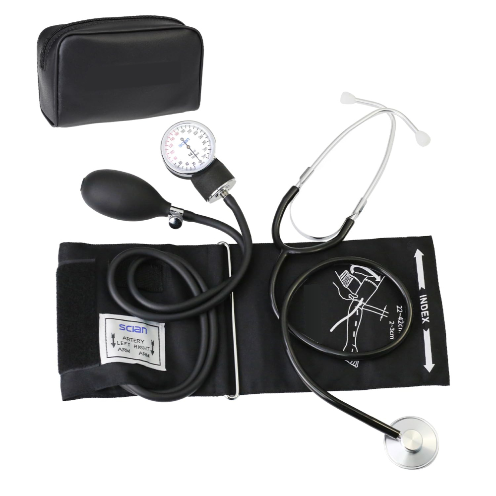 Professional Aneroid Sphygmomanometer Kit with Stethoscope & Cuff for Adult -- HS-50A