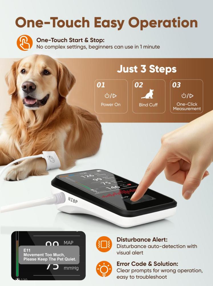 Veterinary Blood Pressure Monitor for Dogs & Cats with 5 Cuffs - BMN35