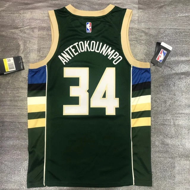 Mens Giannis Antetokounmpo 2020-21 Green Swingman Jersey - Icon Edition