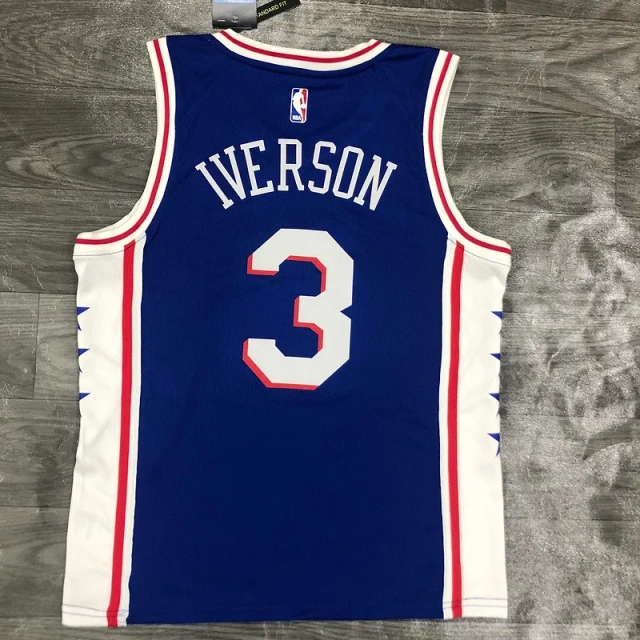 Mens Allen Iverson Royal 2020-21 Swingman Player Jersey - Icon Edition